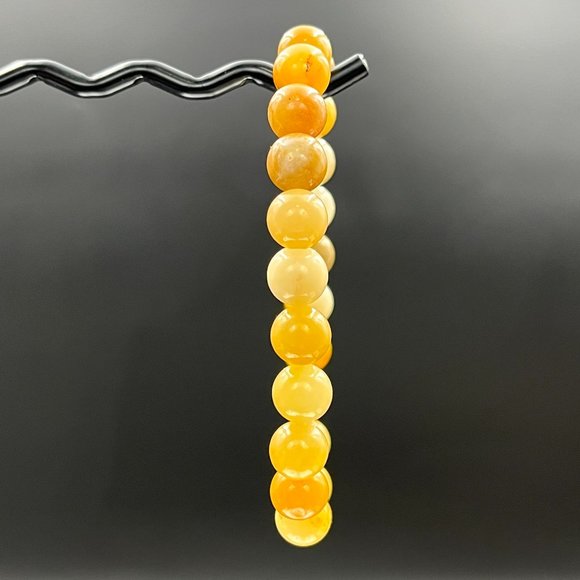 Yellow Carnelian 8mm Gemstone Bracelet Handmade - Picture 5 of 6